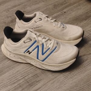 New Balance Fresh Foam X White and Blue Athletic Shoes Men's Size 10.5